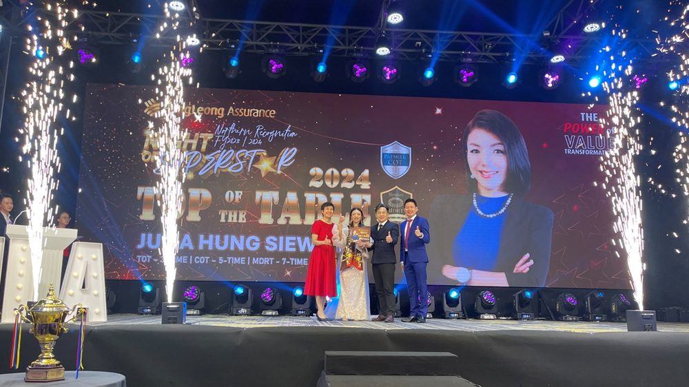 Julia Hung on stage — HLA Night of Stars award gala